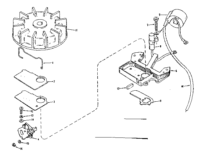 Magneto No. 610659 Diagram and Parts List for 91760051  Craftsman Chainsaw