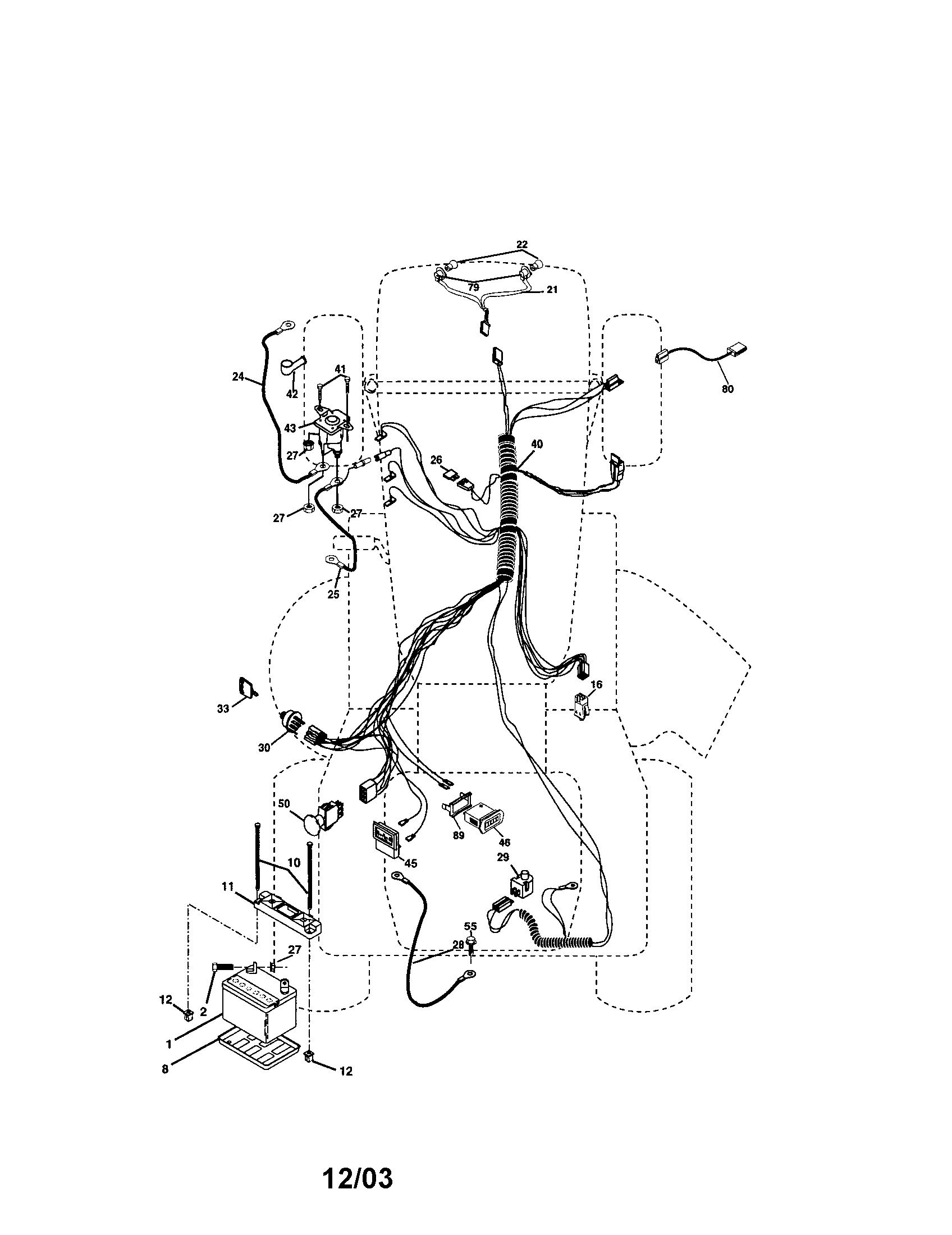 Electrical Diagram and Parts List for 917273630  Craftsman Lawn Tractor