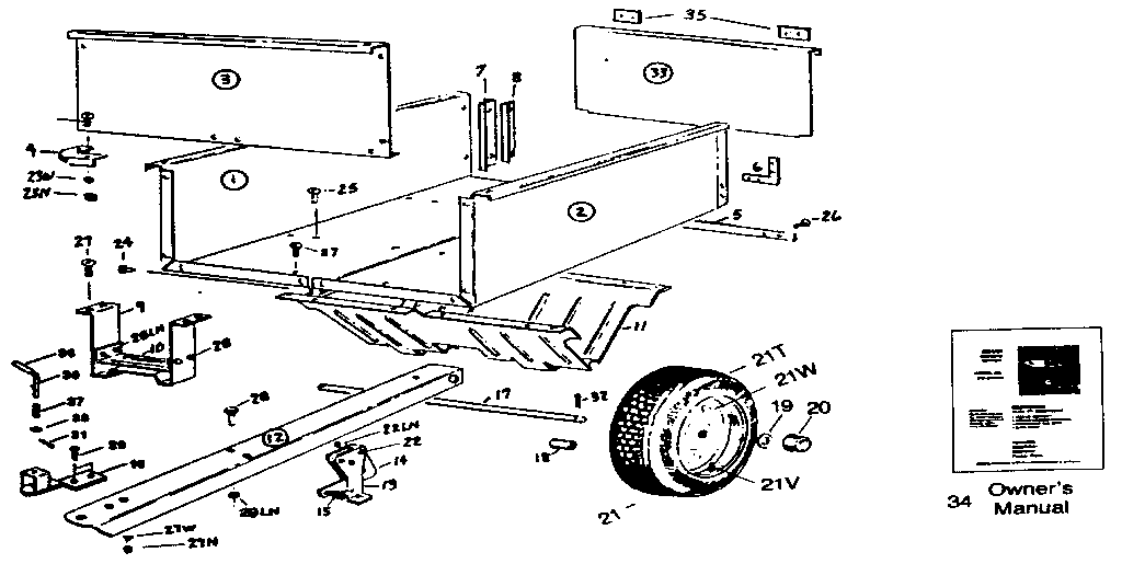 Replacement Parts Diagram and Parts List for 610243750  Craftsman Tool Stand & Cart