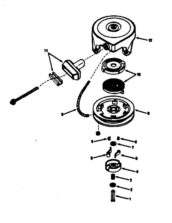 Rewind Starter No. 590633 Diagram and Parts List for 143786202  Craftsman Engine