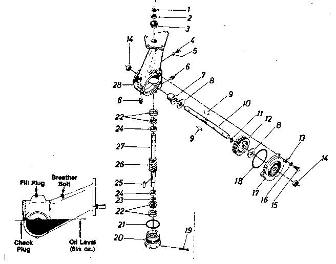 Transmission Assembly 717-0304 Diagram and Parts List for 247298710  Craftsman Tiller