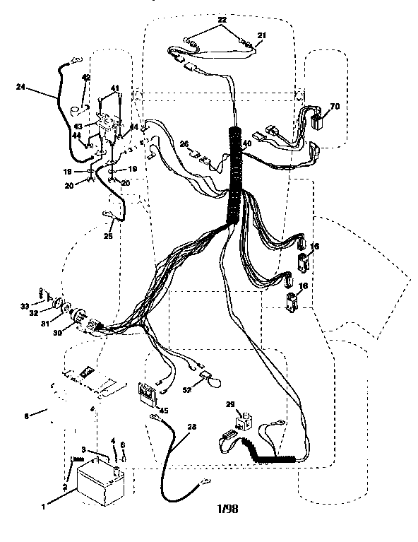Electrical Diagram and Parts List for 917270610  Craftsman Lawn Tractor