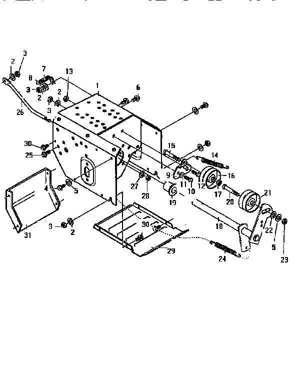Frame Diagram and Parts List for 536886380  Craftsman Snow Blower