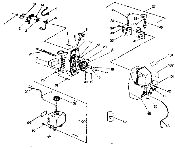 Fuel Tank Assembly Diagram and Parts List for 358798220  Craftsman Trimmer