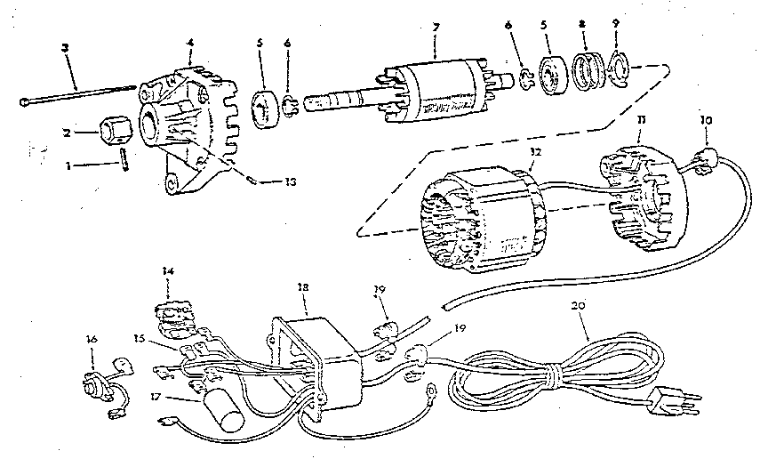 Unit Parts Diagram and Parts List for 62505  Craftsman Power Motor