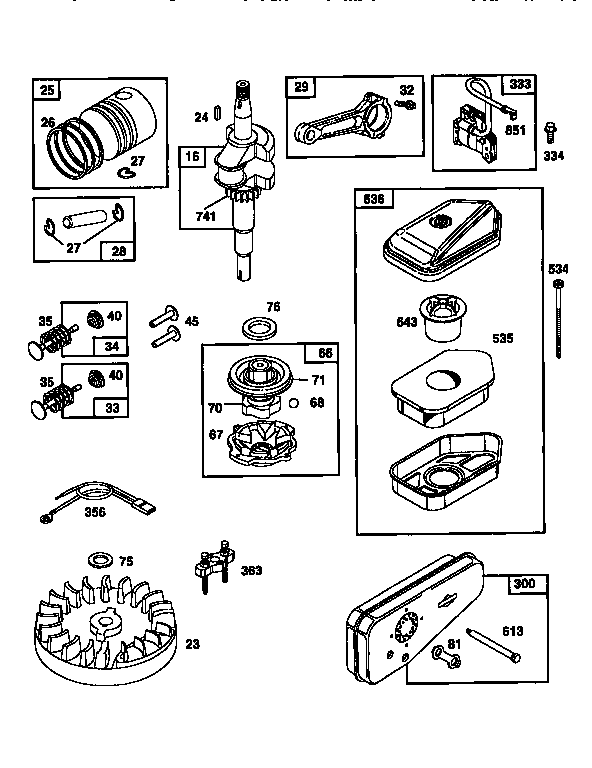 Engine 10a902-0182-03 (71/500) Diagram and Parts List for 50010A902-0182-03  Craftsman Engine