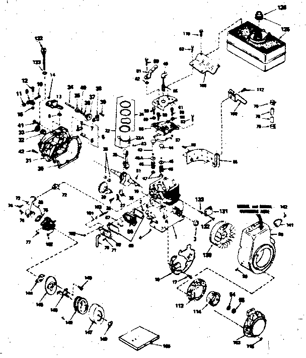 Replacement Parts Diagram and Parts List for 143766012  Craftsman Engine