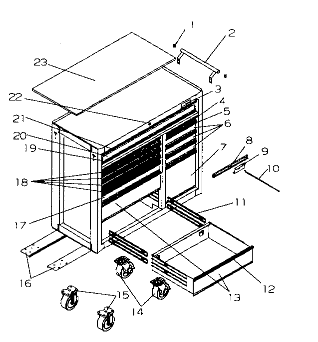 Tool Cart Diagram and Parts List for 706593061  Craftsman Tool Stand & Cart