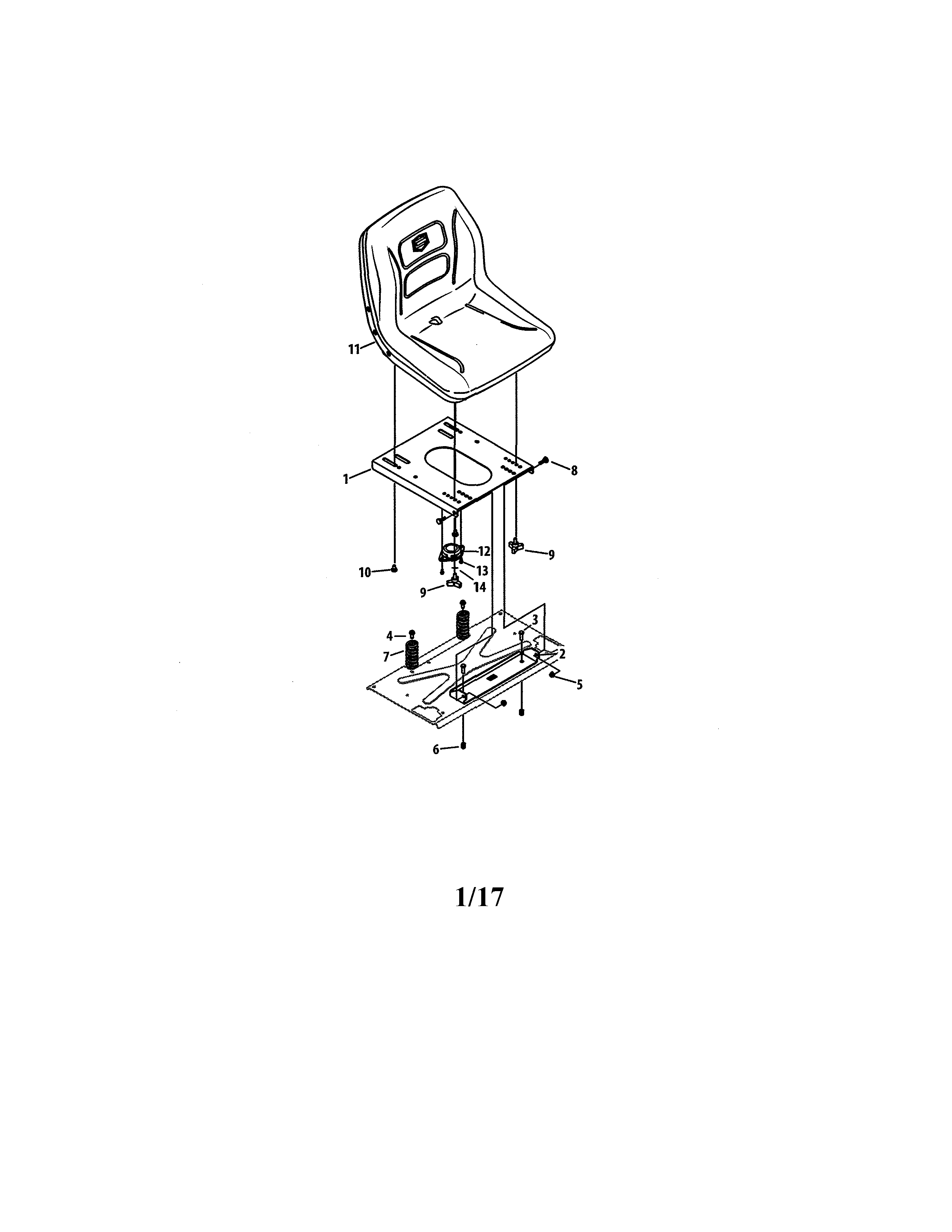 Seat Diagram and Parts List for 247277750  Craftsman Engine