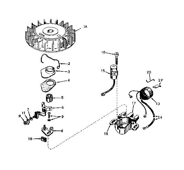 Magneto No. 610689a Diagram and Parts List for 143177032  Craftsman Engine