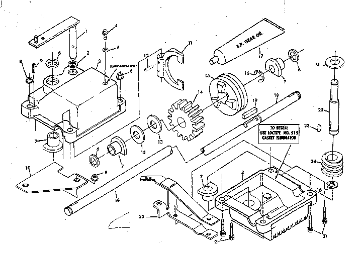 Gear Case Assembly Part No. 83491 Diagram and Parts List for 131974202  Craftsman Lawn Mower