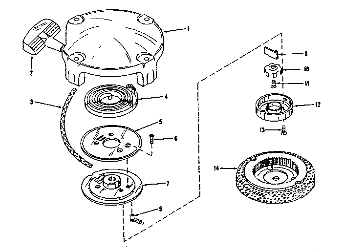 Rewind Starter Diagram and Parts List for 143125041  Craftsman Engine