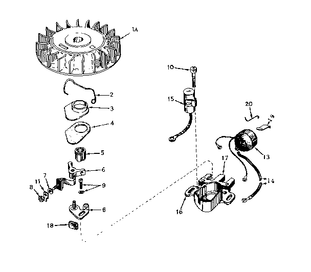 Magneto No. 610693a Diagram and Parts List for 143174042  Craftsman Engine