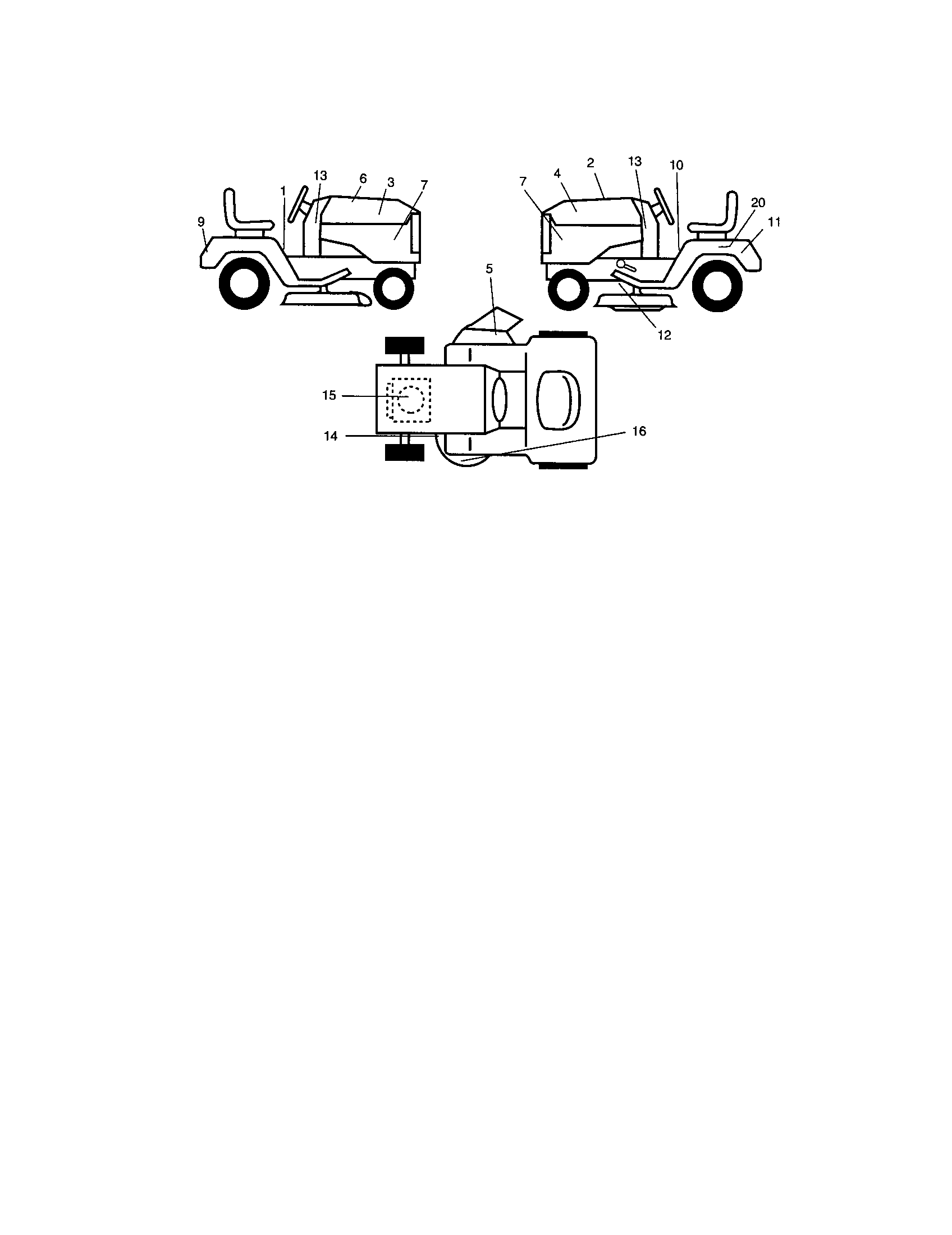 Decals Diagram and Parts List for 917273401  Craftsman Lawn Tractor