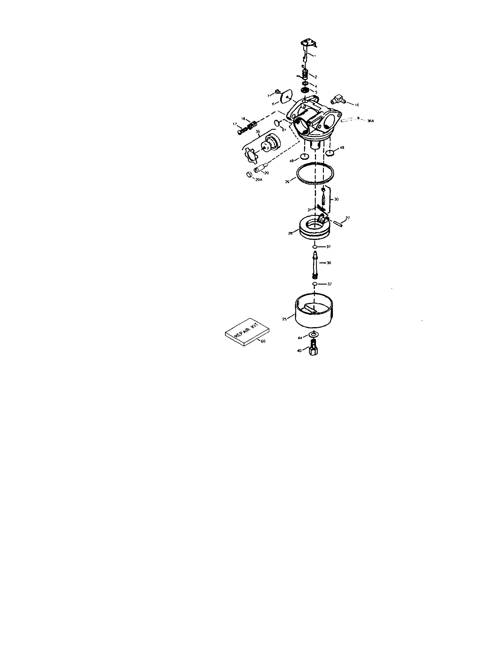 Throttle Shaft And Lever Diagram and Parts List for 143024202  Craftsman Engine