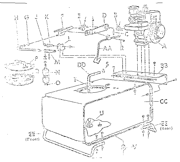 Engine And Tank Diagram and Parts List for 98564770  Craftsman Sprayer