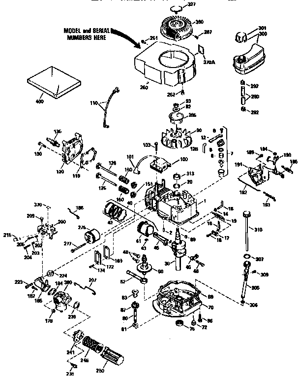 Craftsman 4-cycle Engine Diagram and Parts List for 143943812  Craftsman Engine
