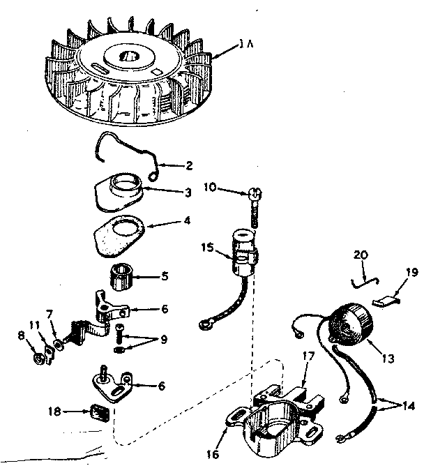 Magneto No. 610689a Diagram and Parts List for 143626122  Craftsman Engine