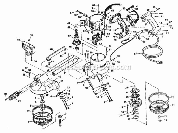 Unit Parts Diagram and Parts List for 2720  Craftsman Band Saw