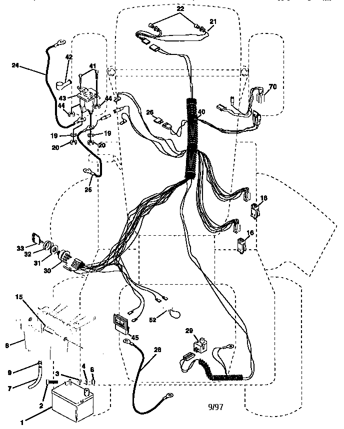 Electrical Diagram and Parts List for 917258504  Craftsman Lawn Tractor