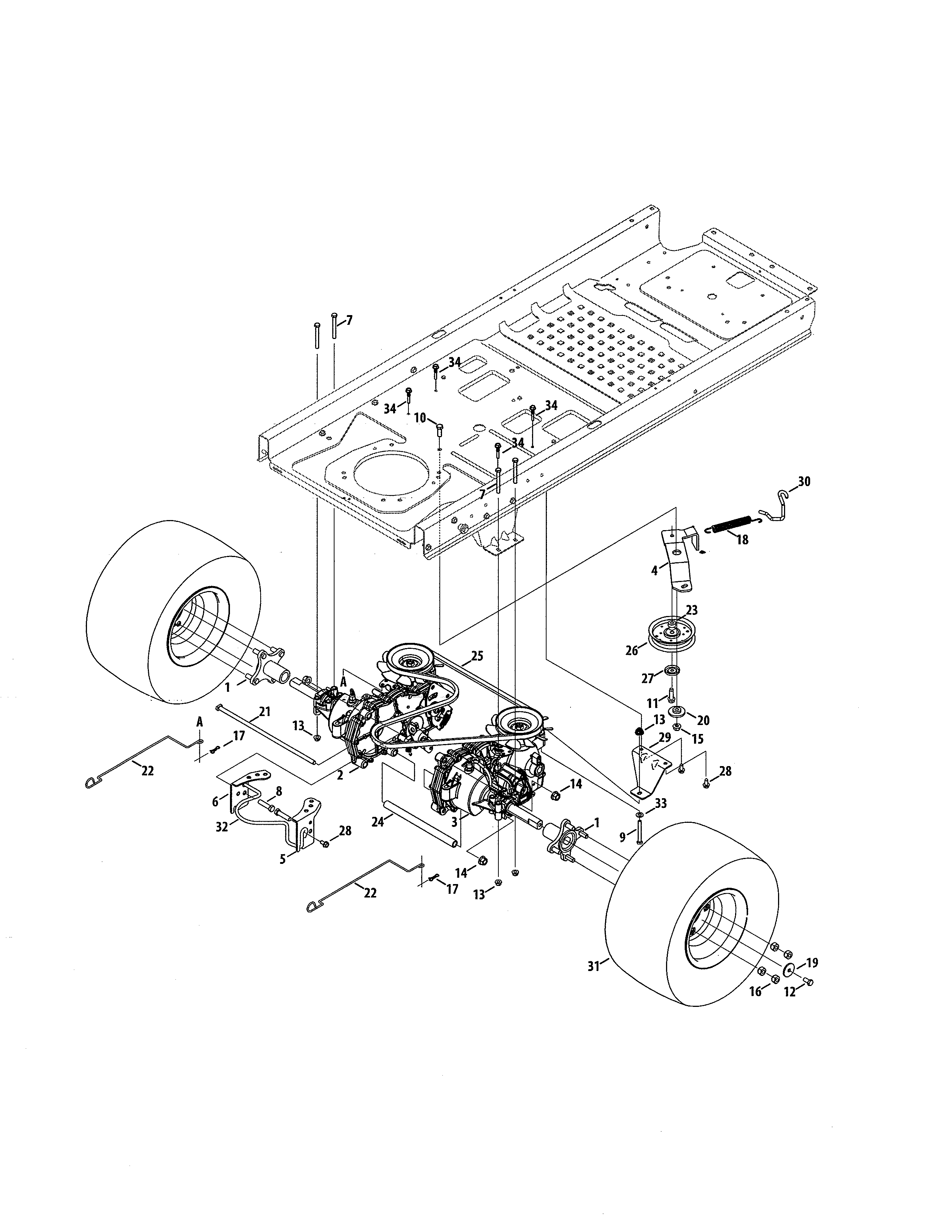 Transmission Diagram and Parts List for 247204000  Craftsman Engine