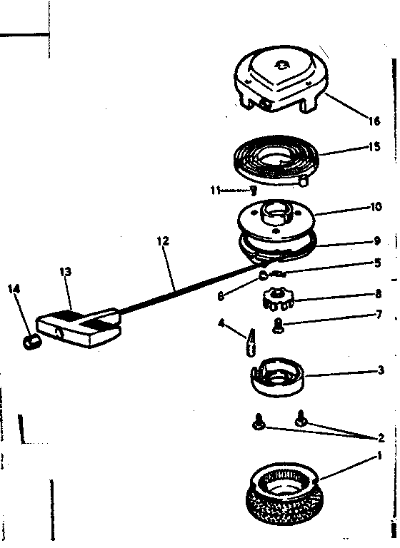 Rewind Starter Diagram and Parts List for 91760044  Craftsman Chainsaw