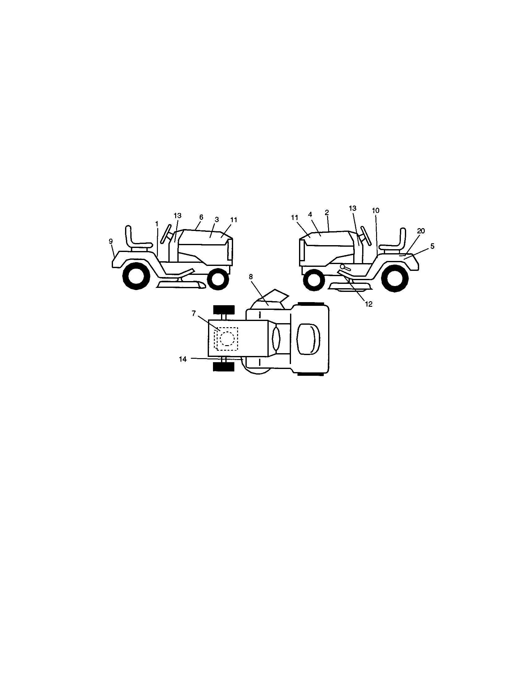Decals Diagram and Parts List for 917272054  Craftsman Lawn Tractor