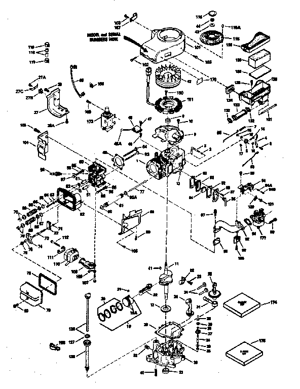 Engine Diagram and Parts List for 143376072  Craftsman Engine
