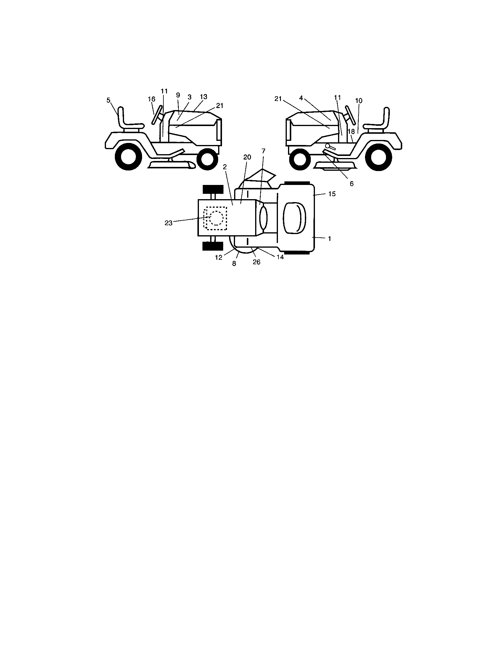 Decals Diagram and Parts List for 917273621  Craftsman Lawn Tractor