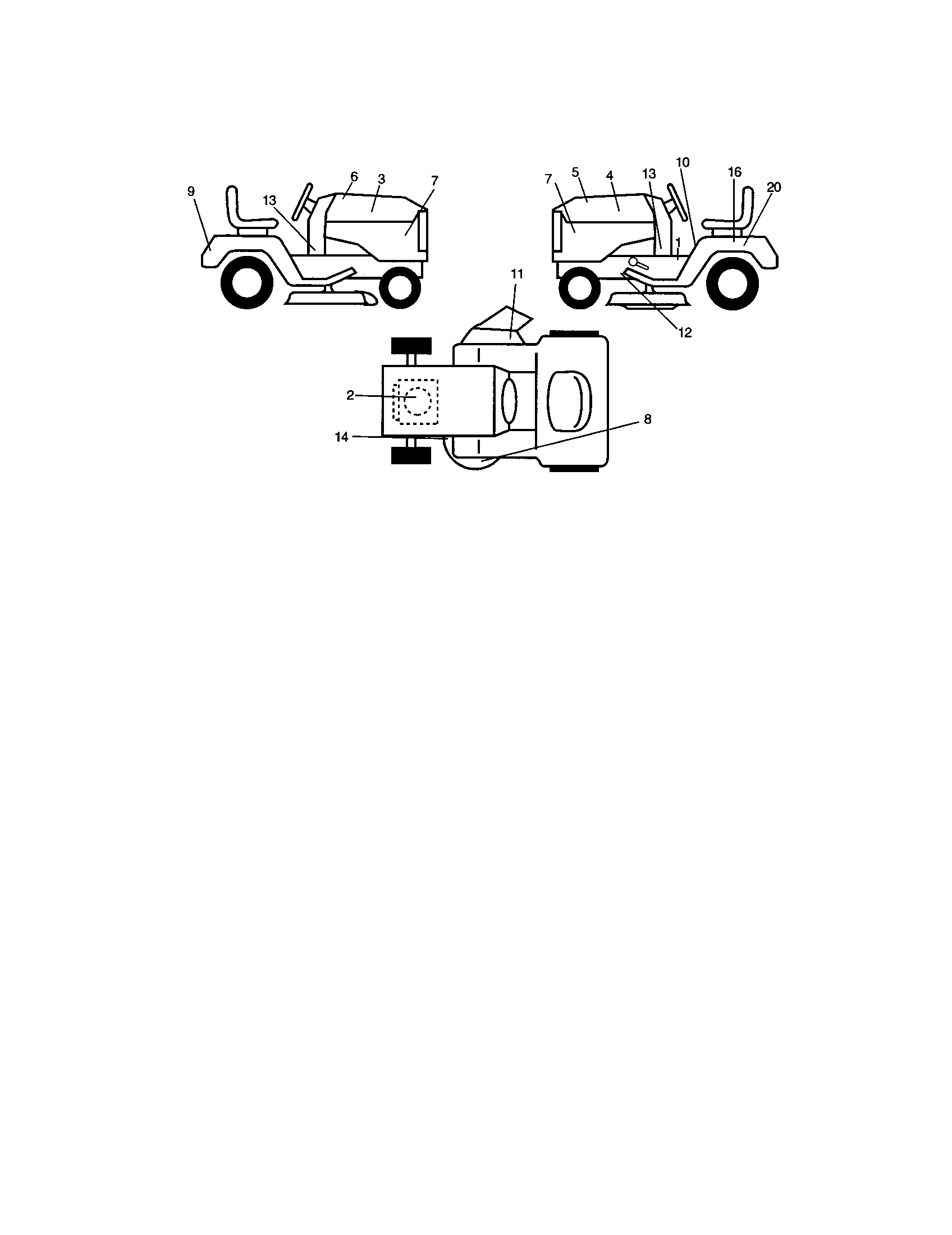 Decals Diagram and Parts List for 917272084  Craftsman Lawn Tractor