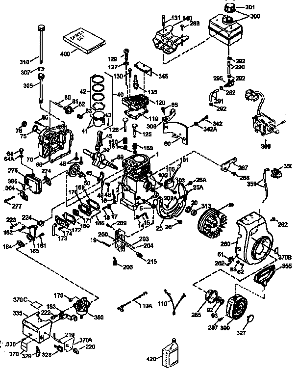 Replacement Parts Diagram and Parts List for 143HSSK50-67353N  Craftsman Engine