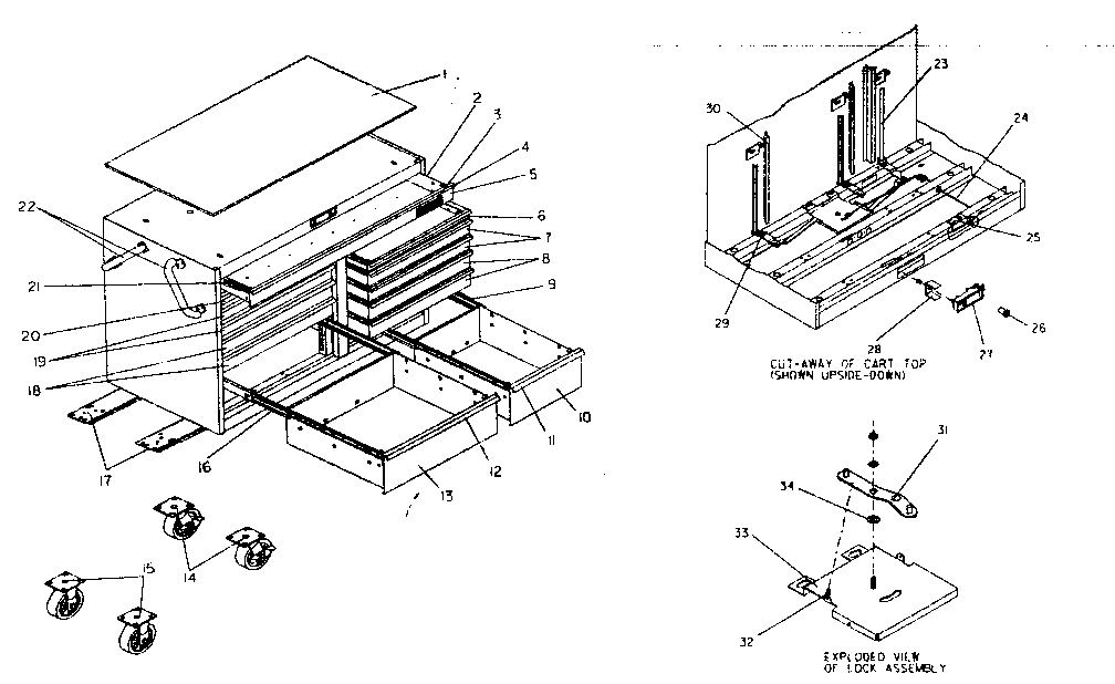 Tool Cart Diagram and Parts List for 706600140  Craftsman Tool Stand & Cart