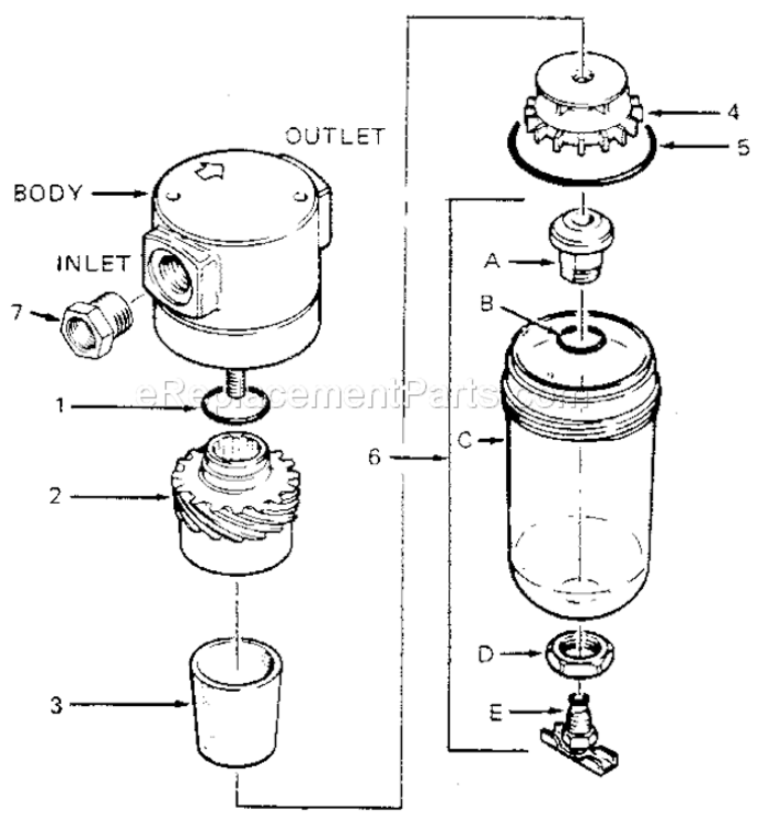 Unit Parts Diagram and Parts List for 282160091  Craftsman Compressor