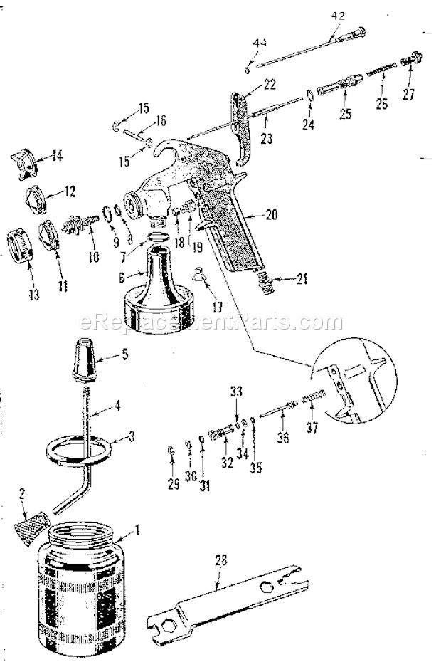 Page A Diagram and Parts List for 28314631  Craftsman Paint Sprayer