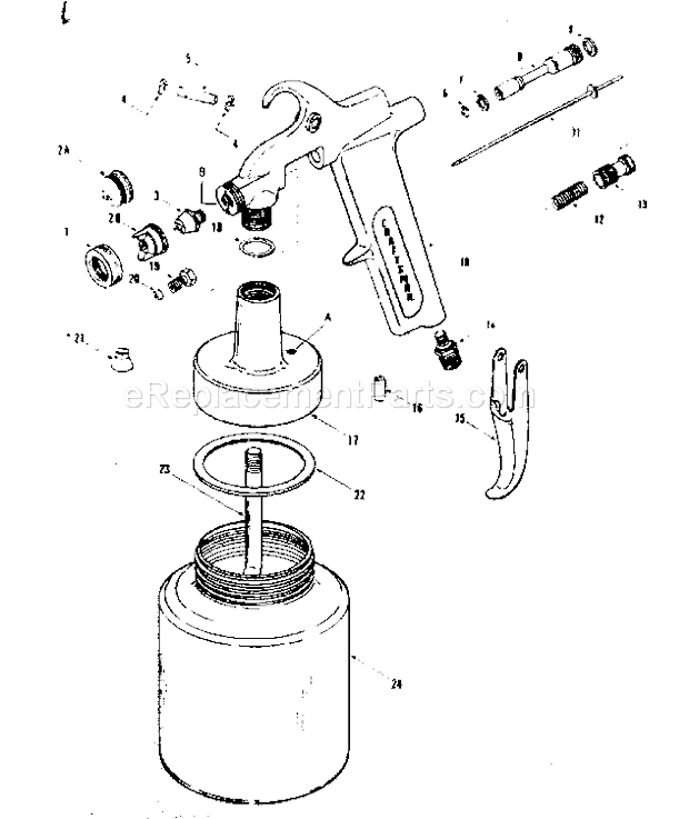 Page A Diagram and Parts List for 283155830  Craftsman Paint Sprayer