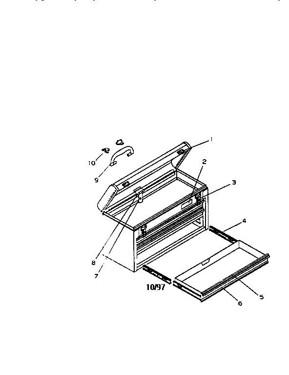 3 Drawer Portable Chest Diagram and Parts List for 706653301  Craftsman Tool Stand & Cart
