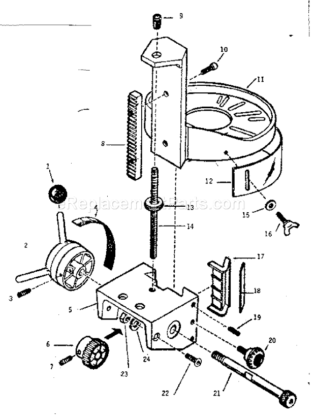 Carriage Assembly Diagram and Parts List for 28525133  Craftsman Router