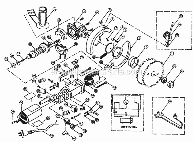 Saw Diagram and Parts List for 28617589  Craftsman Circular Saw