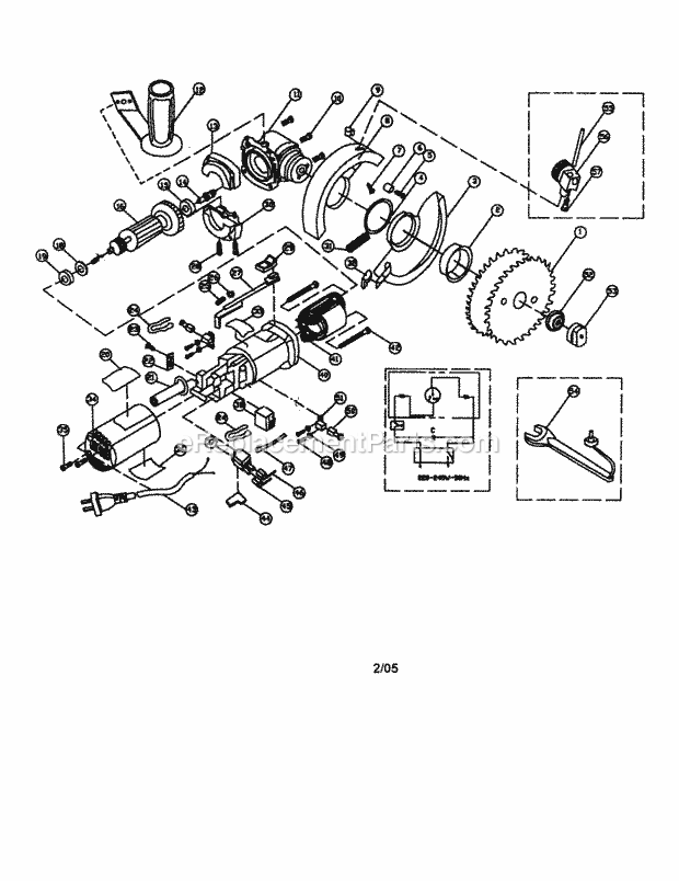 Saw Diagram and Parts List for 28626829  Craftsman Circular Saw