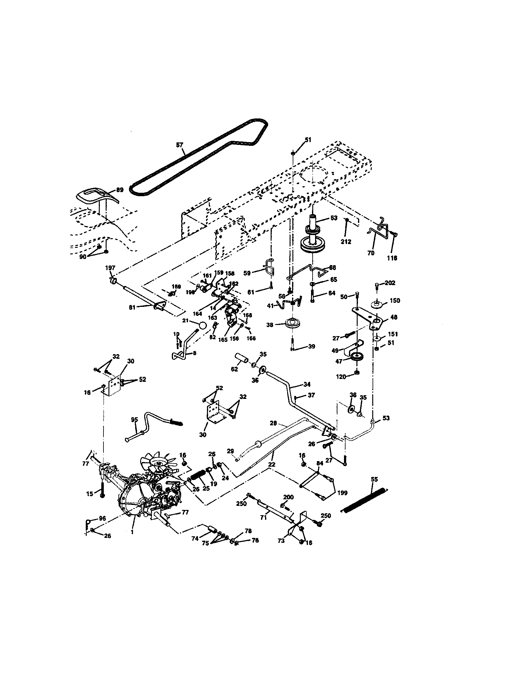 Ground Drive Diagram and Parts List for 917271860  Craftsman Lawn Tractor
