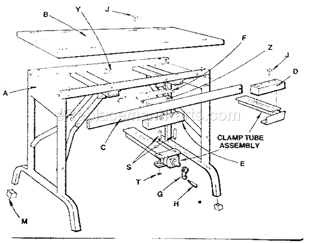 Unit Parts Diagram and Parts List for 28892  Craftsman Workbench