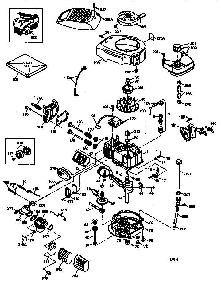 Engine 143.986506 Diagram and Parts List for 143986506  Craftsman Engine