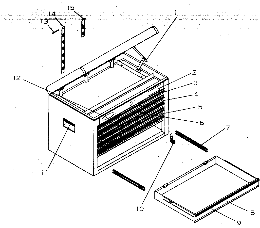 Chest Diagram and Parts List for 706619461  Craftsman Tool Stand & Cart
