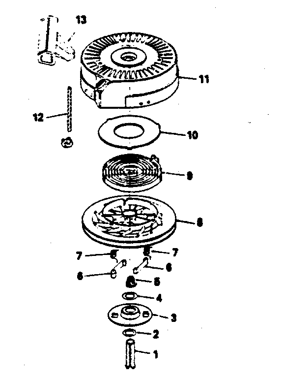 Rewind Starter No. 590621 Diagram and Parts List for 143374212  Craftsman Engine