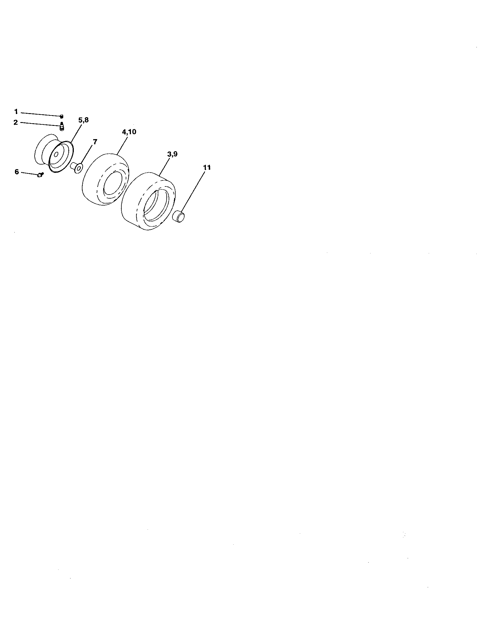 Wheels And Tires Diagram and Parts List for 917271553  Craftsman Lawn Tractor