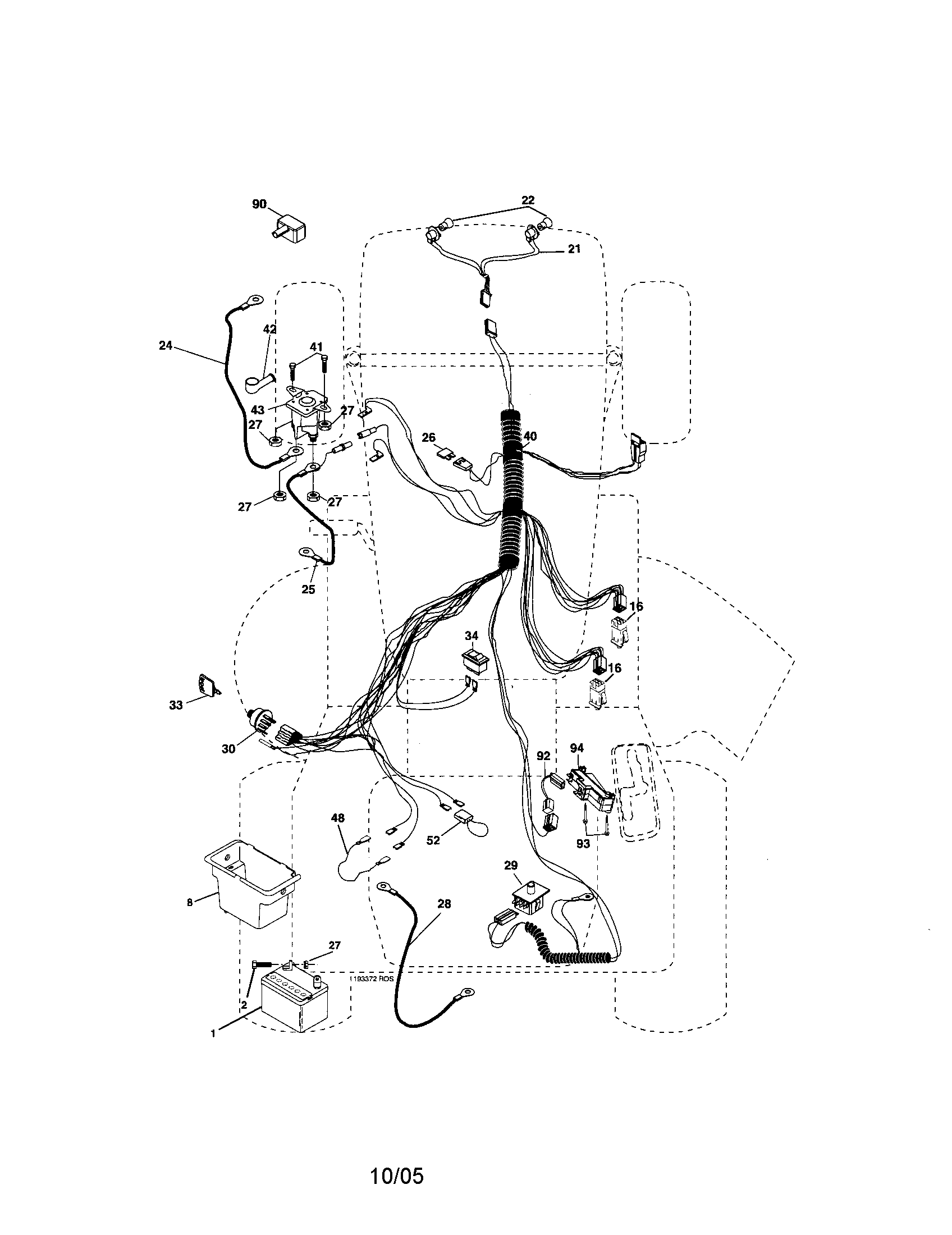 Electrical Diagram and Parts List for 917275391  Craftsman Lawn Tractor