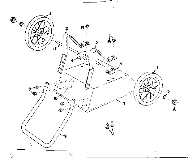 Replacement Parts Diagram and Parts List for 8766  Craftsman Tool Stand & Cart