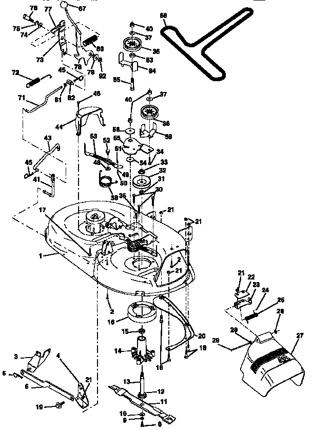 Mower Diagram and Parts List for 917252503  Craftsman Lawn Tractor