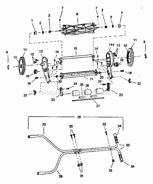 Page A Diagram and Parts List for 291376010  Craftsman Lawn Mower