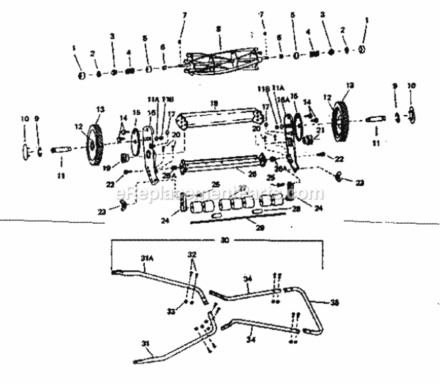 Page A Diagram and Parts List for 291916410  Craftsman Lawn Mower